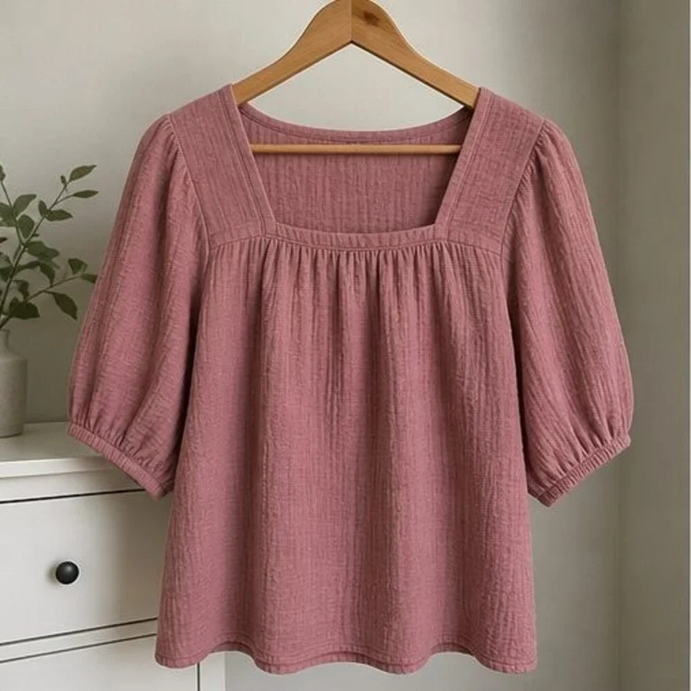 Rust Lace Trim Top